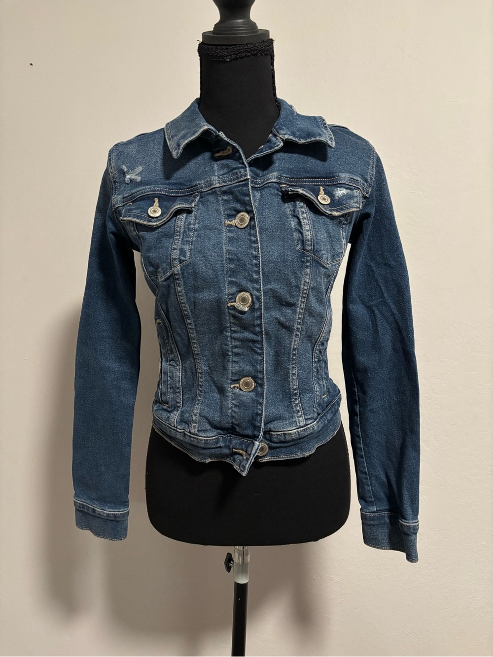 Classic Blue Denim Jacket - Women's Fitted Jean Jacket